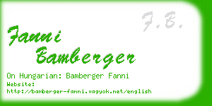 fanni bamberger business card